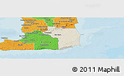 Shaded Relief Panoramic Map of Nariva/Mayaro, political outside