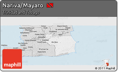 Silver Style Panoramic Map of Nariva/Mayaro
