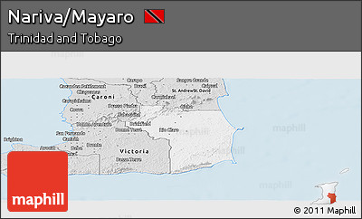 Silver Style Panoramic Map of Nariva/Mayaro