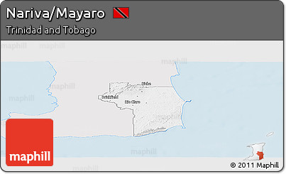 Silver Style Panoramic Map of Nariva/Mayaro, single color outside
