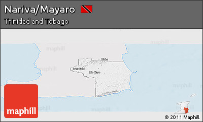 Silver Style Panoramic Map of Nariva/Mayaro, single color outside