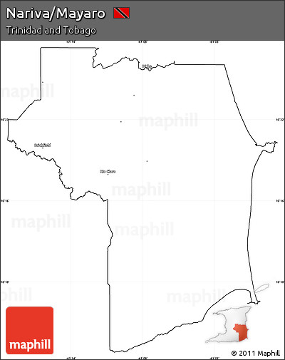 Blank Simple Map of Nariva/Mayaro, cropped outside