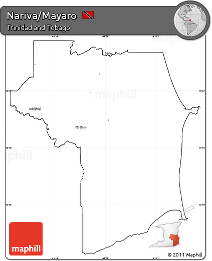 Blank Simple Map of Nariva/Mayaro, cropped outside