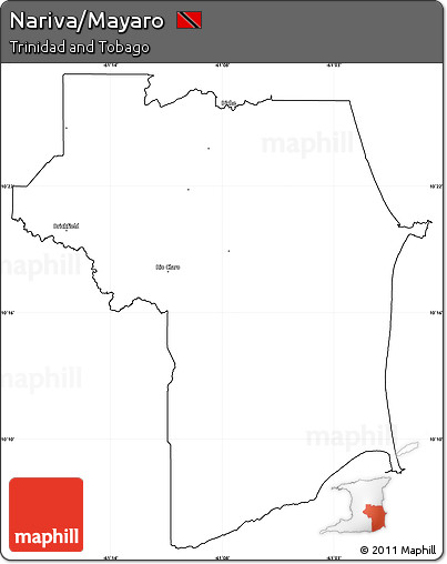 Blank Simple Map of Nariva/Mayaro, cropped outside