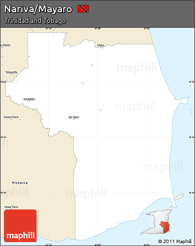 Classic Style Simple Map of Nariva/Mayaro