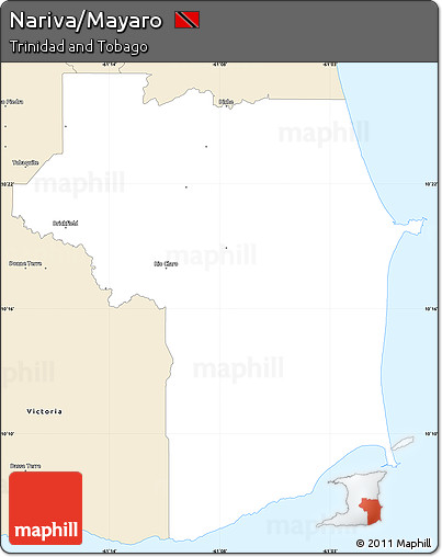 Classic Style Simple Map of Nariva/Mayaro