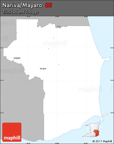 Gray Simple Map of Nariva/Mayaro, single color outside