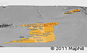Political Shades Panoramic Map of Trinidad and Tobago, darken, desaturated