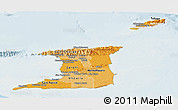 Political Shades Panoramic Map of Trinidad and Tobago, lighten