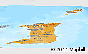 Political Shades Panoramic Map of Trinidad and Tobago, lighten, semi-desaturated, land only
