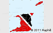 Flag Simple Map of Trinidad and Tobago, single color outside, flag aligned to the middle