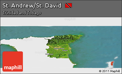 Satellite Panoramic Map of St. Andrew/St. David, single color outside