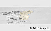 Shaded Relief Panoramic Map of St. Andrew/St. David, desaturated