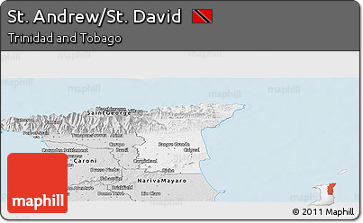 Silver Style Panoramic Map of St. Andrew/St. David