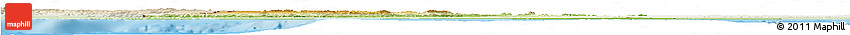 Physical Horizon Map of Tunisia, lighten, land only