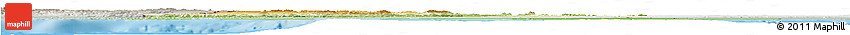 Physical Horizon Map of Tunisia, lighten, semi-desaturated, land only