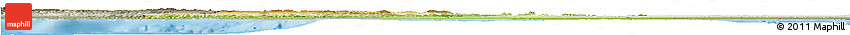 Physical Horizon Map of Tunisia, semi-desaturated, land only