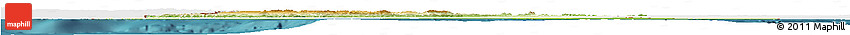 Physical Horizon Map of Tunisia, single color outside, satellite sea