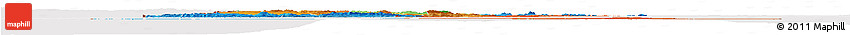 Political Horizon Map of Tunisia, cropped outside