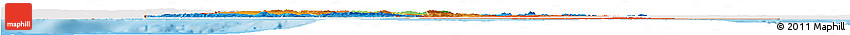 Political Horizon Map of Tunisia, single color outside, shaded relief sea