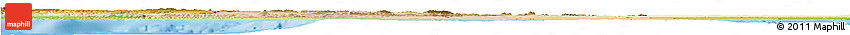 Satellite Horizon Map of Tunisia, physical outside