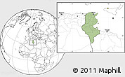 Savanna Style Location Map of Tunisia, blank outside