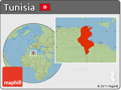 Savanna Style Location Map of Tunisia