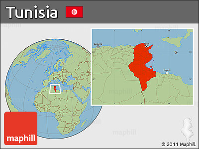 Savanna Style Location Map of Tunisia
