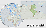 Savanna Style Location Map of Tunisia, lighten, semi-desaturated