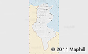 Classic Style Map of Tunisia, single color outside
