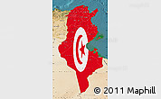 Flag Map of Tunisia, satellite outside