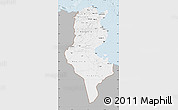Gray Map of Tunisia, single color outside