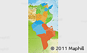 Political Map of Tunisia, physical outside