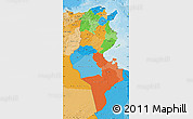 Political Map of Tunisia, political shades outside