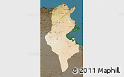 Satellite Map of Tunisia, darken, land only