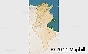 Satellite Map of Tunisia, lighten, land only