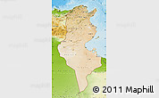 Satellite Map of Tunisia, physical outside
