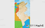 Satellite Map of Tunisia, political outside