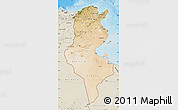 Satellite Map of Tunisia, shaded relief outside