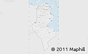 Silver Style Map of Tunisia, single color outside