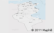 Silver Style Panoramic Map of Tunisia, single color outside