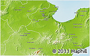 Physical 3D Map of Ben Arous (Tunis Sud)
