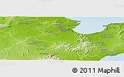 Physical Panoramic Map of Ben Arous (Tunis Sud)