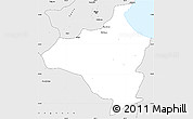 Silver Style Simple Map of Ben Arous (Tunis Sud)