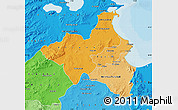 Political Shades Map of Region 1