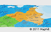 Political Shades Panoramic Map of Region 1