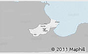 Gray 3D Map of Tunis, single color outside