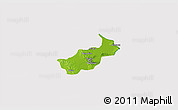 Physical 3D Map of Tunis, cropped outside