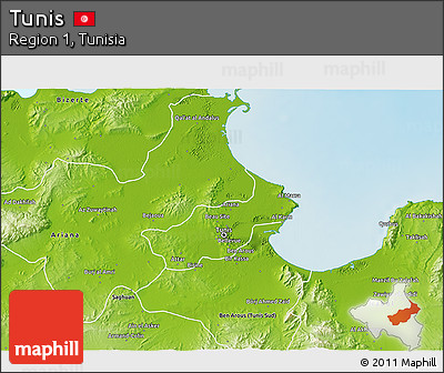 Physical 3D Map of Tunis