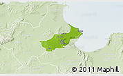 Physical 3D Map of Tunis, lighten